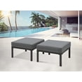 thumbnail image 1 of Superjoe 2 Pcs Outdoor Patio Ottomans Aluminum Frame Footstool with Thick Cushion,Gray, 1 of 5