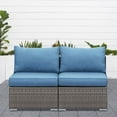thumbnail image 1 of Superjoe 2 Pcs Patio Sectional Sofa Set Outdoor Armless Sofa Conversation Set,Blue, 1 of 10