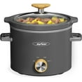 thumbnail image 1 of Superjoe 2 Quart Slow Cooker with 3 Heating Settings, Removable Ceramic Pot, and Dishwasher Safe Lid, Grey, 1 of 7