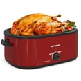 thumbnail image 1 of Superjoe 22 Quart Electric Roaster Oven with Visible & Self-Basting Lid, Large Turkey Roaster with Defrost Warm Function, Adjustable Temperature, Removable Pan Rack, Stainless Steel, Red, 1 of 7