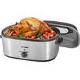 thumbnail image 1 of Superjoe 22QT Electric Roaster Oven, Stainless Steel Roaster Pan with Self-Basting Lid Removable Insert Pot, Silver, 1 of 8