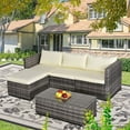 thumbnail image 1 of Superjoe 5 Pcs Outdoor Patio Furniture Set All-Weather Sectional Patio Sofa Set Wicker Conversation Set with Ottoman,Gray, 1 of 10