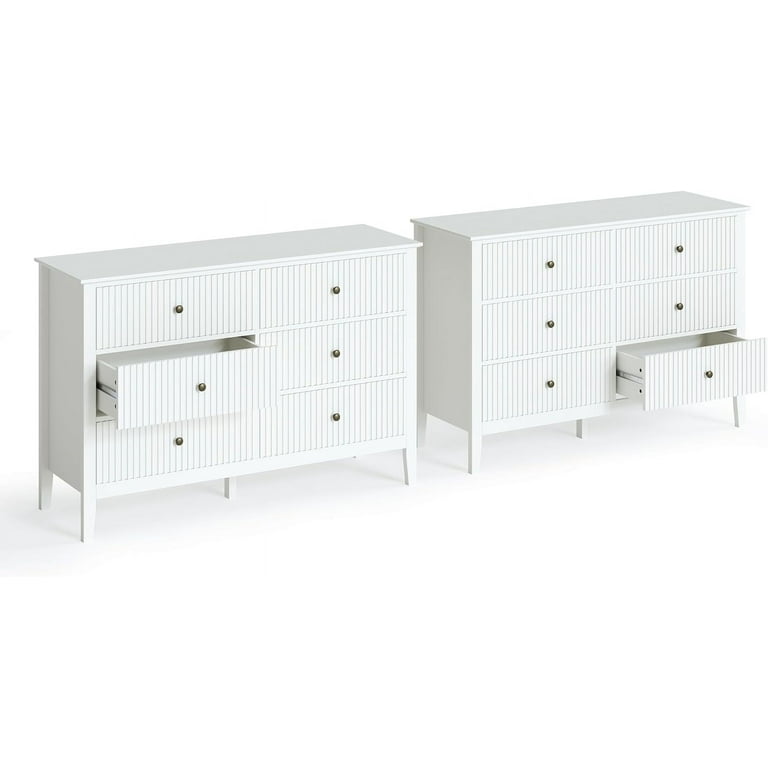 【送料無料】２点セット/White nature Dresser Set Amazon.com: WAMPAT 2 Piece Dresser and Nightstand Sets, White
