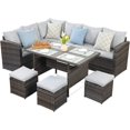 Superjoe 7 Piece Outdoor Conversation Set All Weather Wicker Sectional