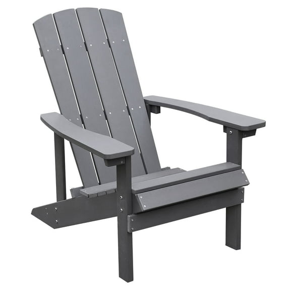 Superjoe Adirondack Chair All Weather High Impact Polystyrene Outdoor Chairs,Gray