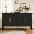 thumbnail image 1 of Heynemo Console Cabinet, 58'' Mid Century Modern Buffet Sideboard, with 4 Doors, for Entryway, Living Room, Bedroom, Dining Room (Black), 1 of 10
