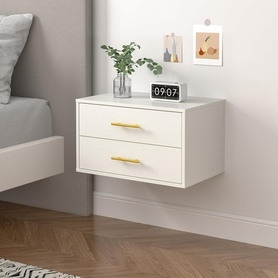 Superjoe Cube Storage Organizer, 2-Drawer Stackable Bookshelf, White Single Cube Shelf, Modular Cubby Storage System, Wooden Display Shelf for Closet, Living Room, Bedroom, Apartment, Dorm