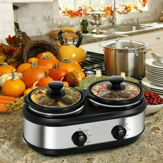 Superjoe Dual Pot Electric 2.5 qt Slow Cooker