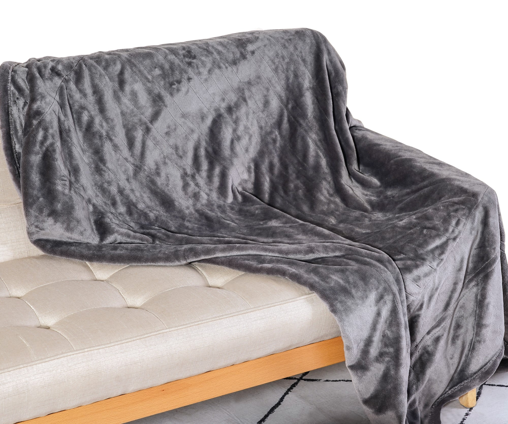 Superjoe Electric Throw Heated Blanket, DoubleLayer Flannel, 4 Heat