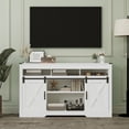 thumbnail image 1 of Heynemo Farmhouse Sliding Barn Door TV Stand for TVs up to 70", Modern Wood Tall Entertainment Center Media Console Storage Cabinet for Living Room Bedroom, White, 1 of 10