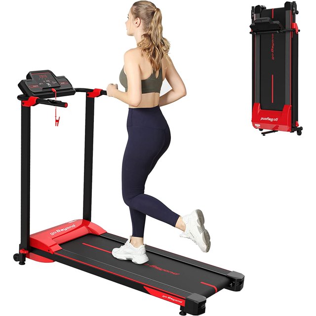 Superjoe Folding Treadmill 1.5HP Foldable Compact 220 LB Capacity Walking Running Exercise