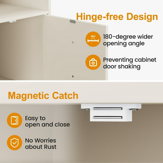 Heynemo Wood Nightstand with Storage, Screwdriver & Female Screw Accessories