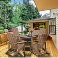 thumbnail image 1 of Superjoe HIPS Adirondack Chairs Set of 4, Weather Resistant Plastic Fire Pit Chairs for Patio Deck, Teak, 1 of 9