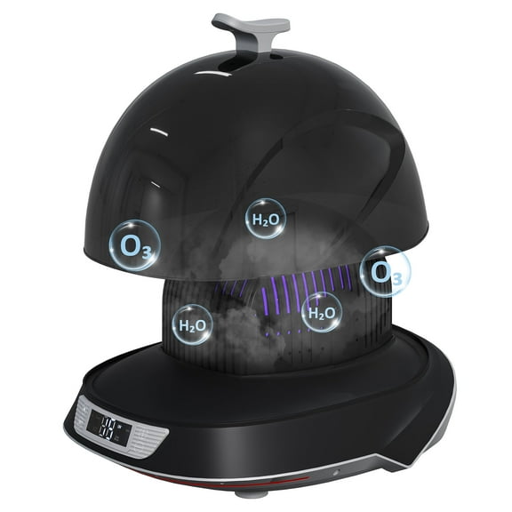 Superjoe Helmet & Cap Care Machine, Black Hat Helmet Care Machine with Steam Iron, UV Light, O ozone & 3-Color Lighting, Restore Misshapen Cap Shape, Helmet Hat Cleaner for Various Hats and Helmets