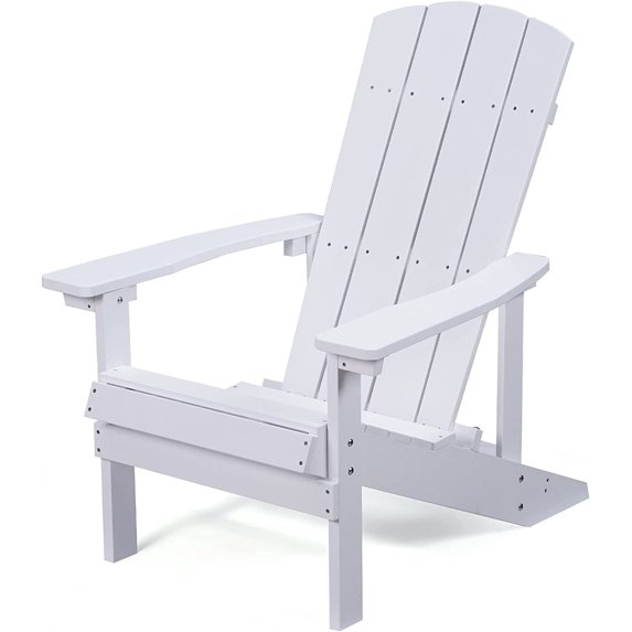 Superjoe High Impact Polystyrene Adirondack Chair Weather Resistant for Patio Deck Garden, Backyard, White