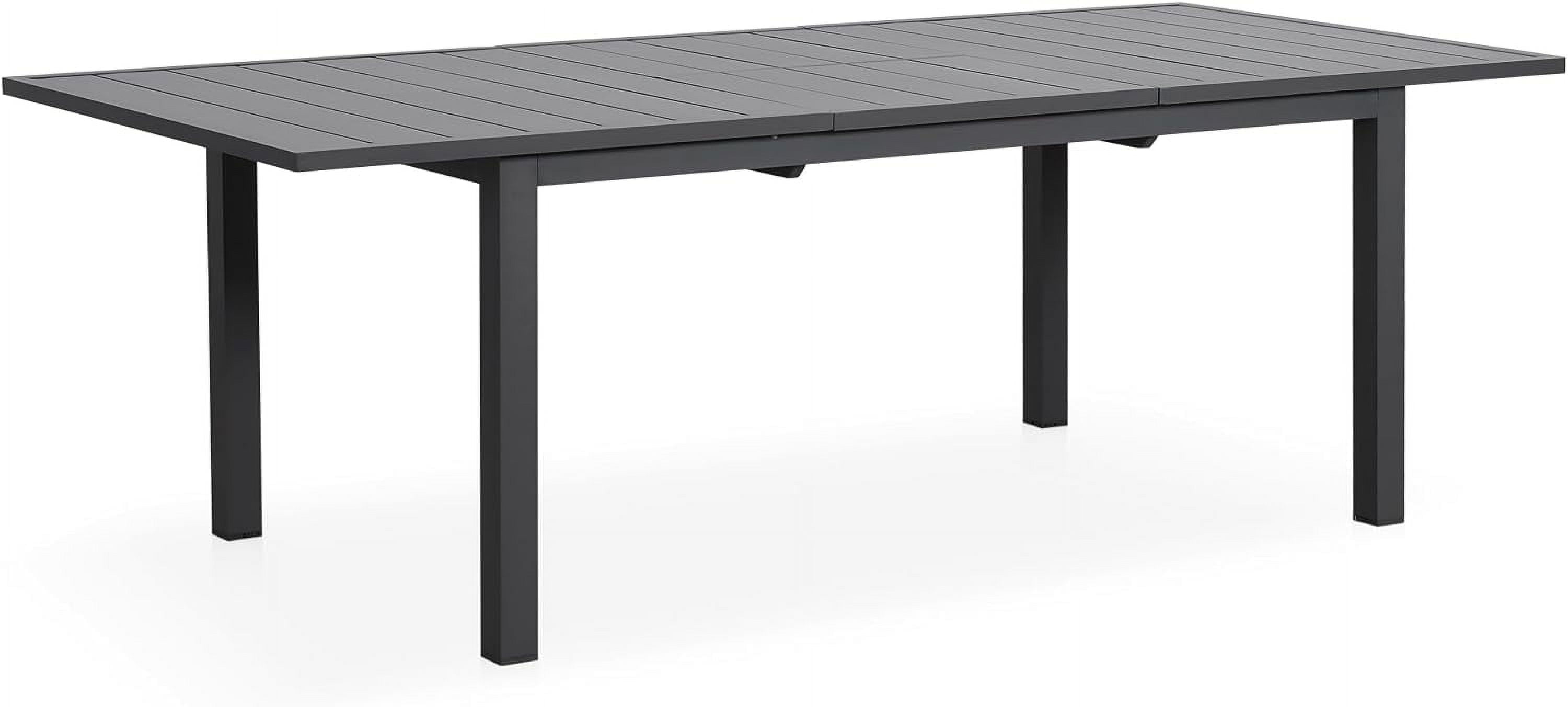 Grey Aluminum Extendable Outdoor Dining Table for 8