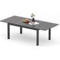 thumbnail image 1 of Heynemo 92” Patio Expandable Table for 4 to 10, Aluminum Outdoor Dining Table, Rectangular Patio Metal Table with Umbrella Hole, Dark Grey, 1 of 9