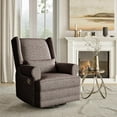 thumbnail image 1 of Superjoe Swivel Recliner Chair, Comfy Glider Rocking Chairs with Lumbar Pillow and Footrest, Upholstered Swivel Rocking Chair for Bedroom,Nursery, Brown, 1 of 8