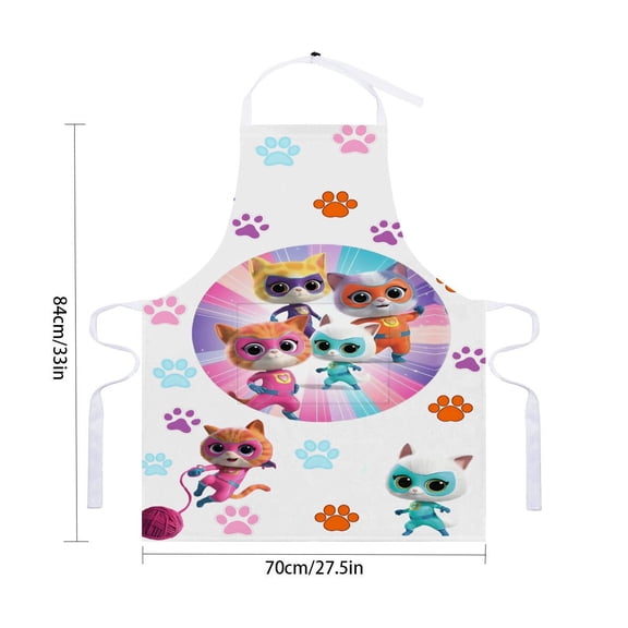 Superkitties Super Kitties apron designed with pockets and waterproof features, adjustable chef apron ideal for cooking, drawing, and craftingfor 33" x 28"70X84cm).