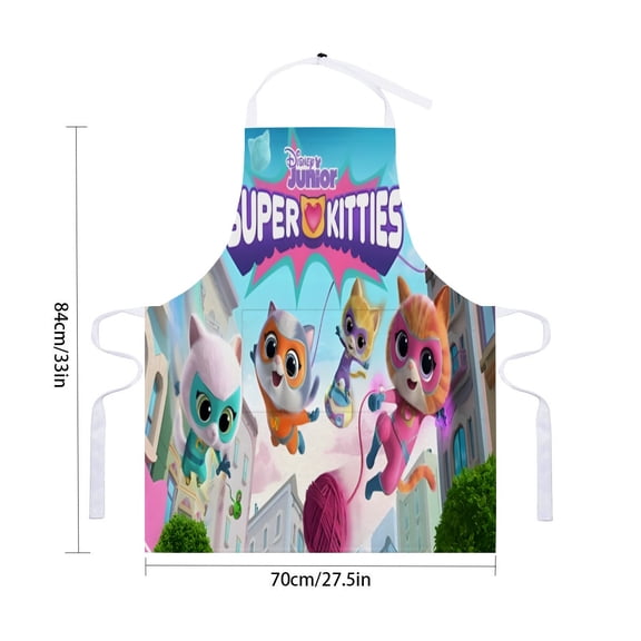 Superkitties Super Kitties apron designed with pockets and waterproof features, adjustable chef apron ideal for cooking, drawing, and craftingfor 33" x 28"70X84cm).