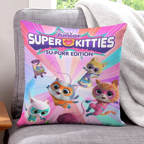 Superkitties Super Kitties-themed plush velvet Pillow Cover Case Gifts Pillowcase Home Decorative Throw Cushion Birthday Present Fans Lover45 x 45 cm (18 x 18 inches)