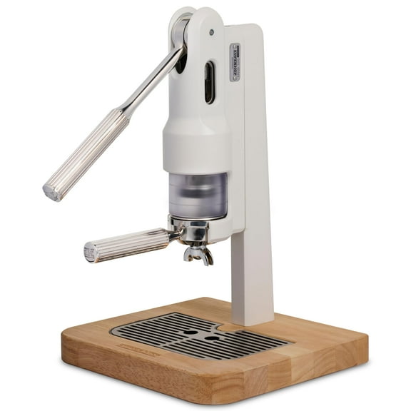 Superkop Manual Espresso & Coffee Machine – 18g Capacity, Retro Design, White