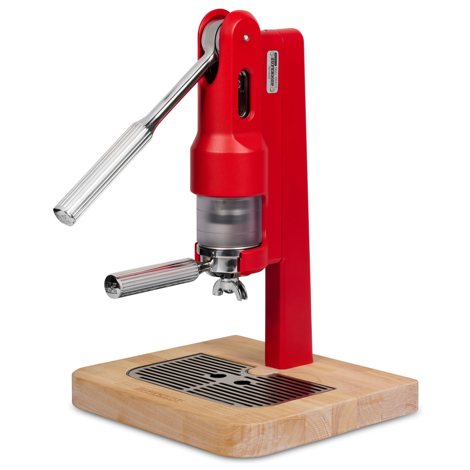 SUPERKOP Espresso Machine – Manual, Black, Non-Electric Lever Tool