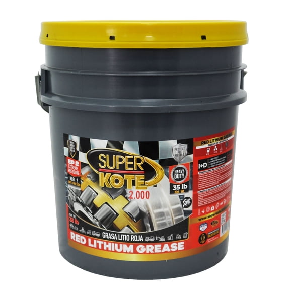 Superkote 2000 Lithium Grease NLGI 2, Red and Tacky, Extreme Pressure, 35 lb Pail