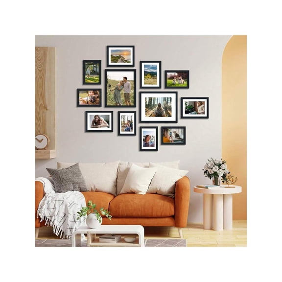 Superlele 10/15/20 Pack Picture Frames Set, Black Picture Frames Collage Wall Decor For Assorted Photos, Three 8x10, Six 5x7, Six 4x6 For Wall Hanging Or Tabletop Display, Home Decor