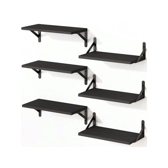 Superlele 6pcs 16.5 Inch Floating Shelves For Wall, Bookshelf, Wall Decor, Farmhouse Wall Shelves For Bedroom, Bathroom Storage, Living Room And Kitchen Decor, Room Decor