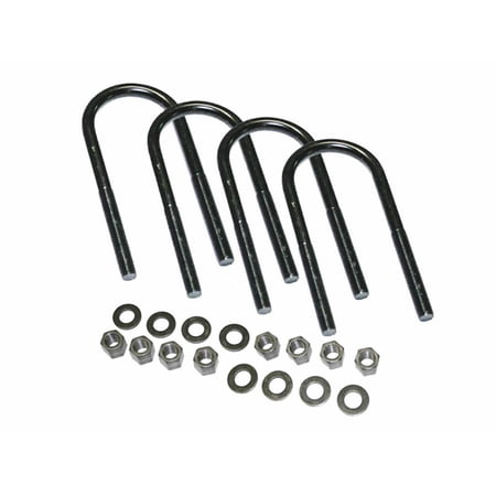 Superlift | 11604 | U-Bolt Kit | Round U-Bolts 5/8 x 3-5/8 x 12 | 4 Pack of U-Bolts with Hardware