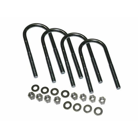 Superlift | 11644 | U-Bolt Kit | Round U-Bolts 5/8 x 3-5/8 x 14 | 4 Pack of U-Bolts with Hardware