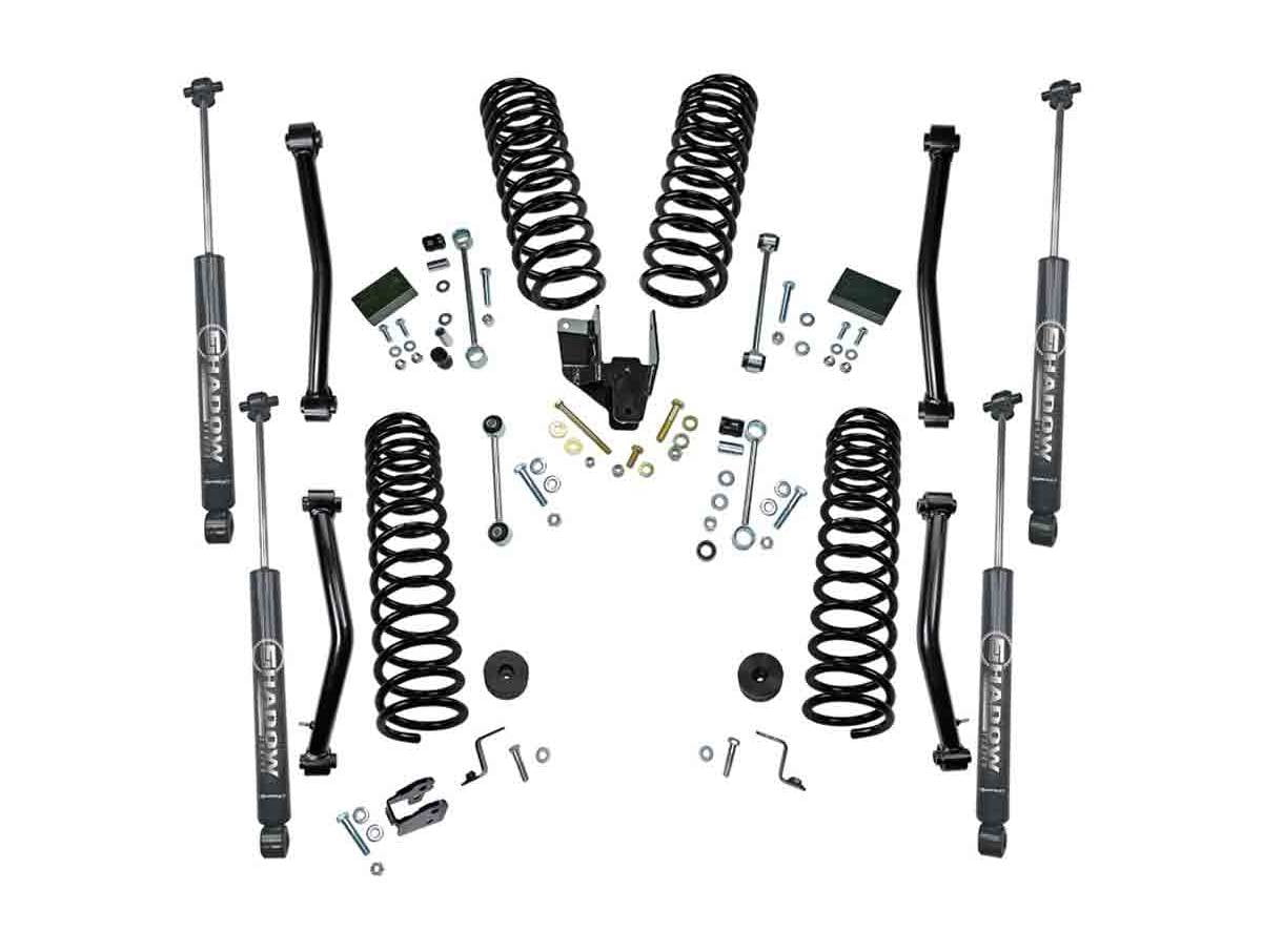 Superlift | K192 | 4" Lift Kit - Complete Lift Kit with Front & Rear Superlift Shadow Series Shocks and Lower Link Arms | Fits 2018-2024 Jeep Wrangler 4 Door