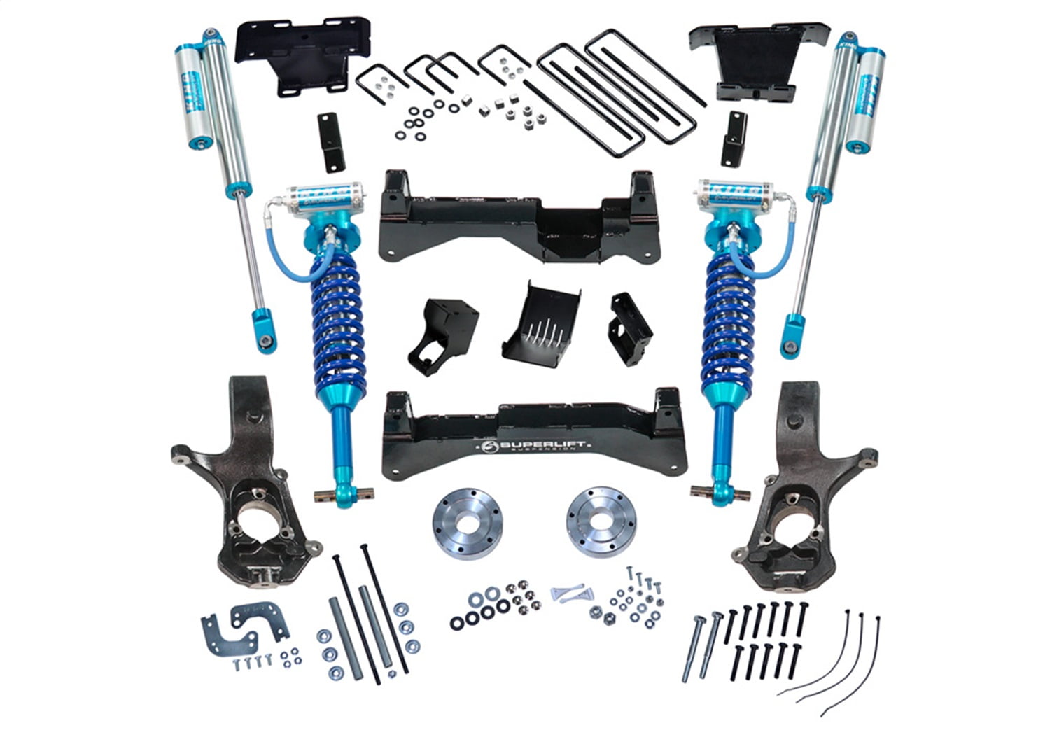 Superlift 07-16 Chevy Silv 4WD 8in Lift Kit w/ OE Cast Steel Control Arms  King Coilovers  Shocks