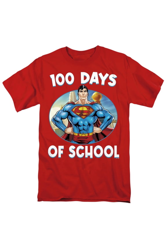 100 Days of School Unisex Adult T Shirt, Red, 4X-Large