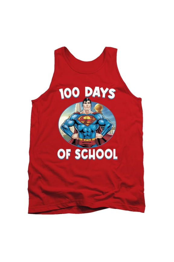 100 Days of School Unisex Adult Tank Top, Red, 2X-Large