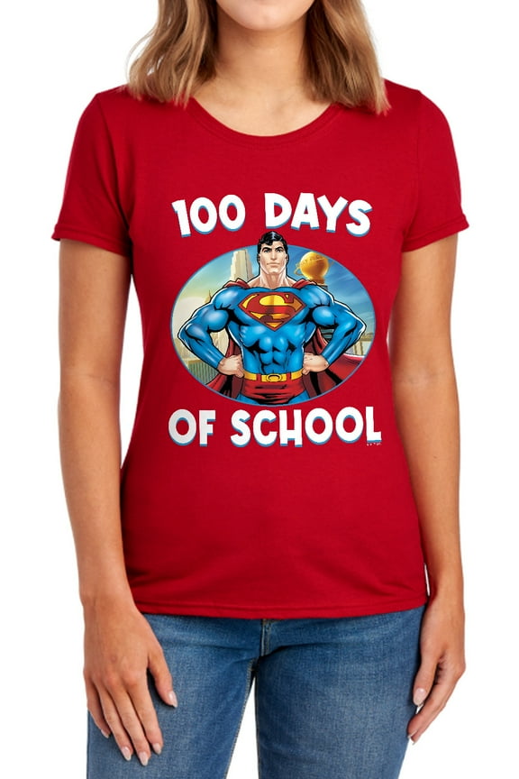 100 Days of School Women's T Shirt, Red, Medium