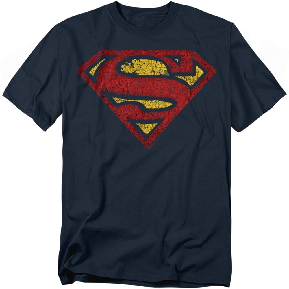 Superman 110240-XXL Superman Men Classic Logo Crackled Design T-Shirt ...