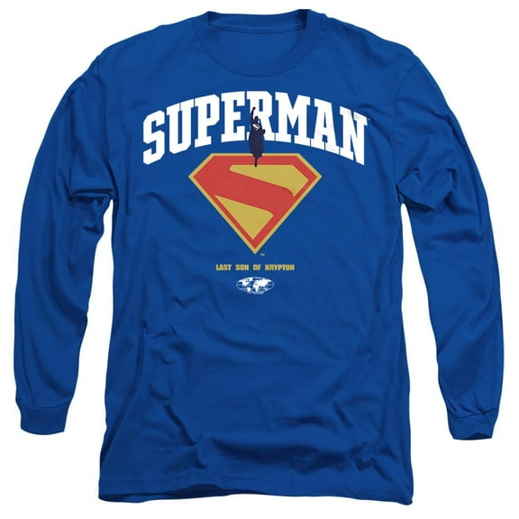 Superman 2025 College Logo Unisex Adult Long-Sleeve T Shirt