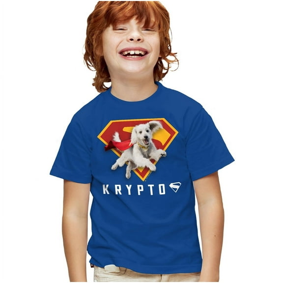 Superman 2025 Krypto Shield Kids T Shirt for Youth Boys and Girls