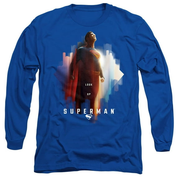 Superman 2025 Look Up Shield Unisex Adult Long-Sleeve T Shirt