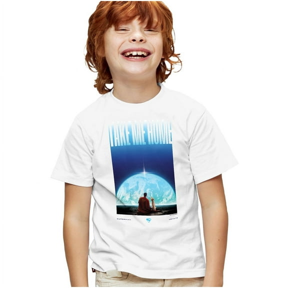 Superman 2025 Movie Krypto Earth Vertical Kids T Shirt for Youth Boys and Girls