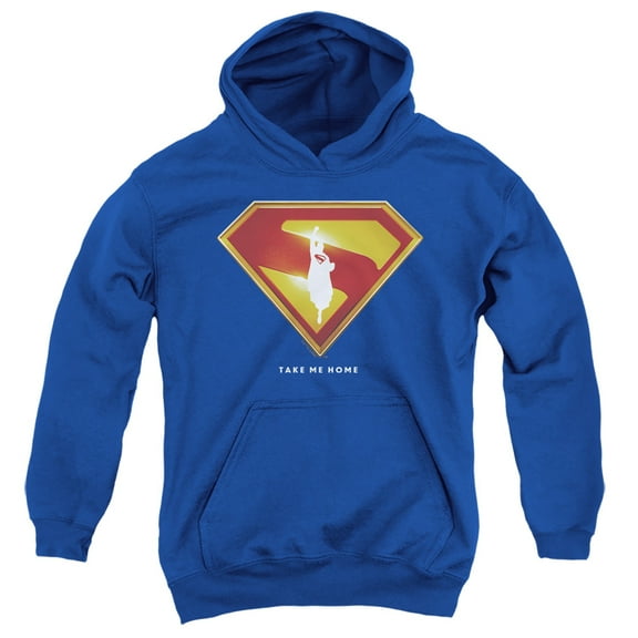 Superman 2025 Movie Take Me Home Shield Youth Kids Boy/Girls Pull-Over Hoodie