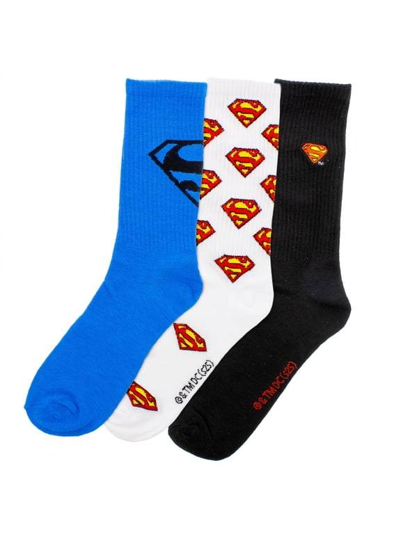 3-Pack Mixed Logos Adult Crew Socks
