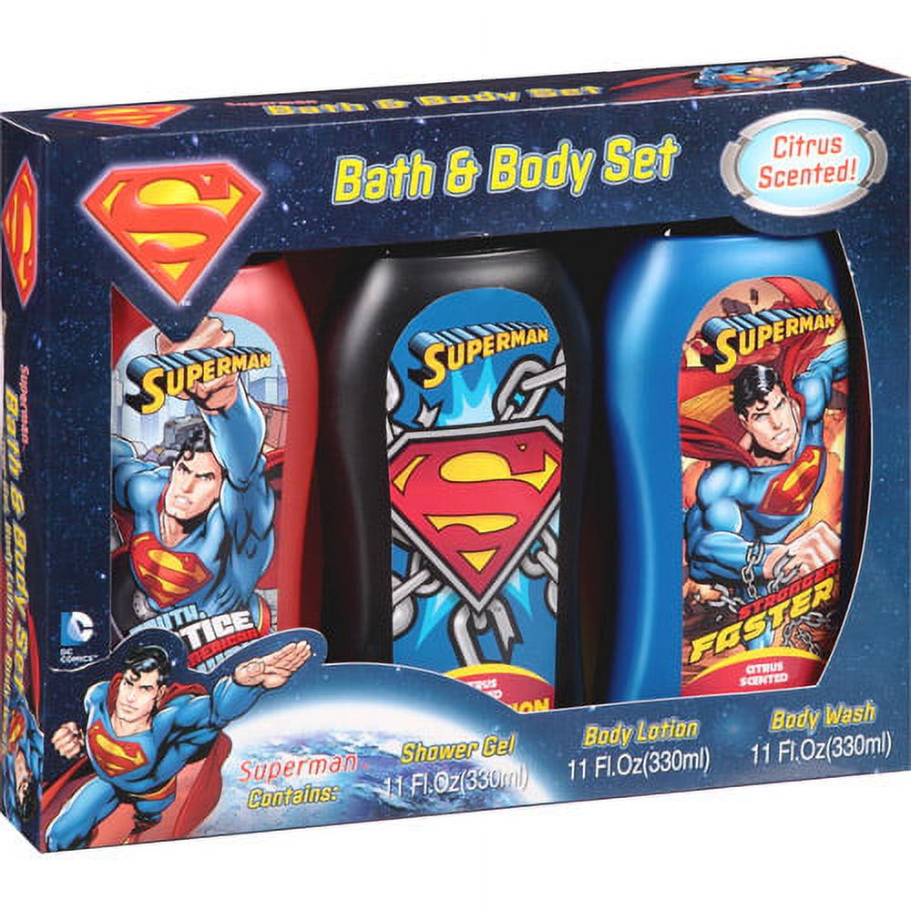 Superman 3 Piece Bath Body Set
