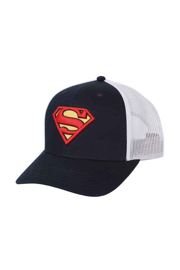 Superman 3D Embroidered Logo Navy Trucker Hat