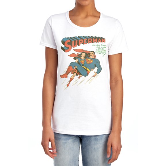 Superman #57 Cover Women's T Shirt, White, X-Large