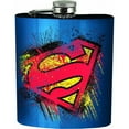 thumbnail image 1 of Superman 805363 Superman Splatter Symbol Blue Flask, 1 of 2
