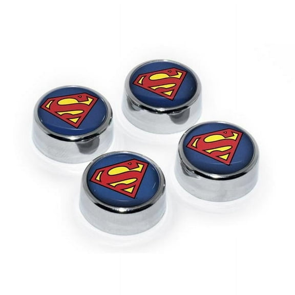 Elektroplate Officially Licensed Superman Logo License Plate Screw Caps