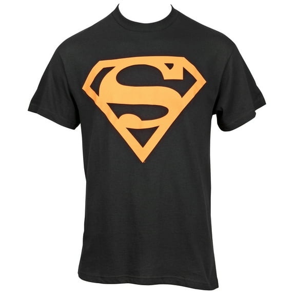 Superman DC Comics Superman Logo in Orange T-Shirt, Black - Medium